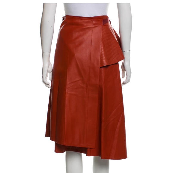 Celine Leather.  Like butta! Wrap skirt 10 - Picture 3 of 4